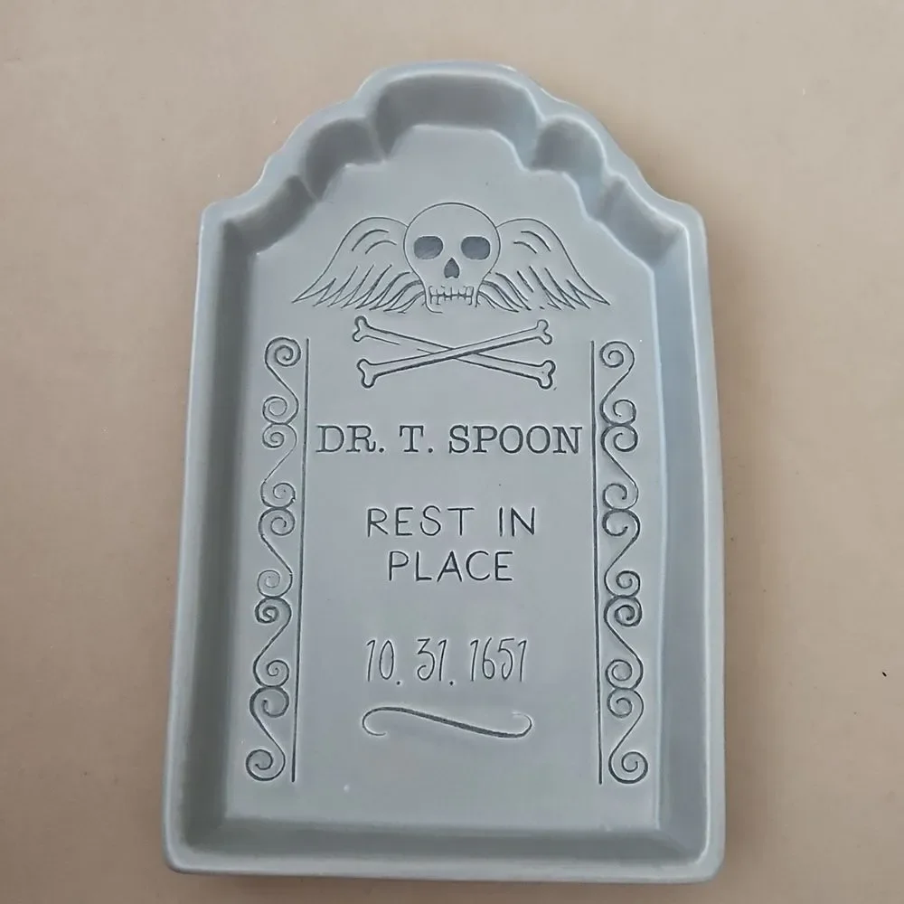 Gray Halloween Tombstone Tray Spoonrest